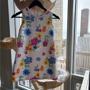 Lola + The Boys White Floral Sequin A-Line Dress